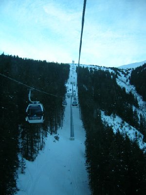 Trasse vom TrassXpress nach oben (leider sehr dunkel - aufgenommen schon nach Sonnenuntergang)