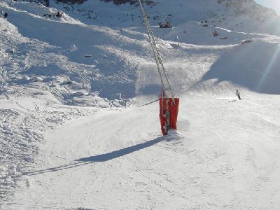 Noch einmal die Piste Surlej, die im frühen Nachmittag auch größtenteils in der Sonne liegt.