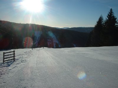 Die erste Abfahrt auf unverspurter Piste beim Thonhoferlift