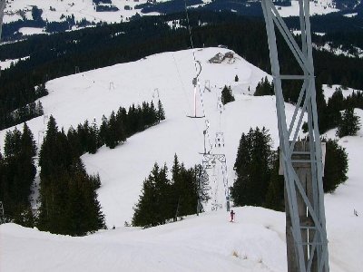 Blick nach unten in die Steiltrasse