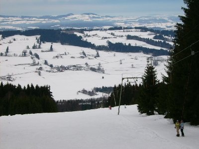 Viel war nicht los am Adelharzlift (Blick vom Ausstieg)