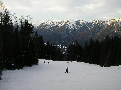 Flacherer Teil der Talabfahrt Olympia
