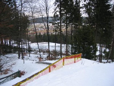 Beschneiungsteich von der Nordabfahrt aus gesehen