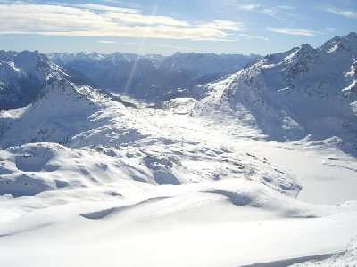 Sicht von Lagalb auf Berninapass