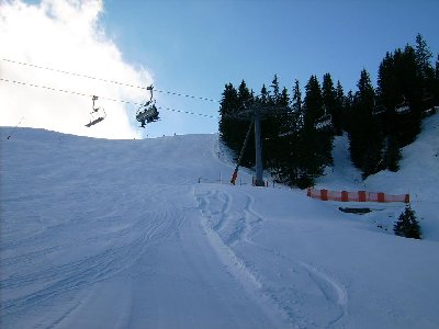 Trasse des Kreuzlifts unten