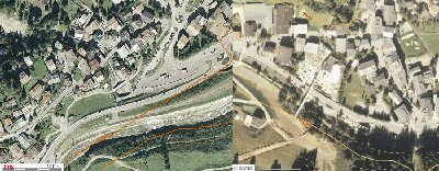 Links: St.Anton (Quelle: Tiris)<br />Rechts: Saalbach (Quelle: Sagis)<br />jeweils 1:2500