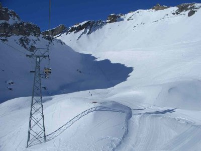 3er KSB les Rousses mit der landschaftlich eindrucksvollen Piste Hérémence in der Combe de Serin