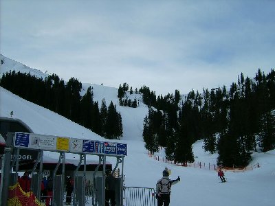 Hier ging irgendwo der ESL Ehrenbachgraben hoch. Links Talstation 8KSB Steinbergkogel