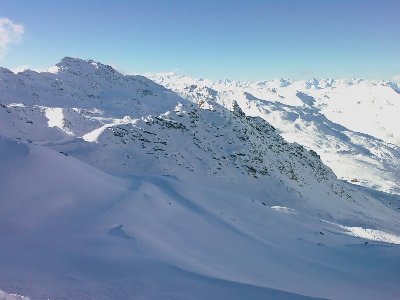 Cime de Caron von der Funitel Peclet aus gesehen