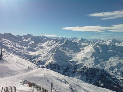 Blick zurück Richtung Val Thorens. Die Cime de Caron ist schon sehr klein von hier aus.