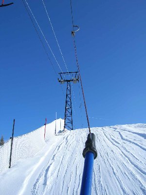 Skilift Eggberge im Steilhang