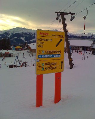 Pistenbeschilderung am SL Poldanger