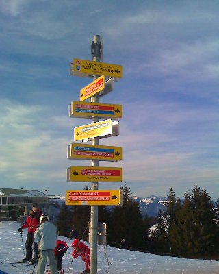 Pistenbeschilderung am Eiberg
