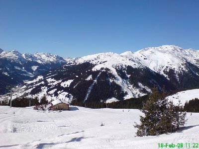Blick von der Bergstation vom Fussalm-X-Press Richtung Isskogel