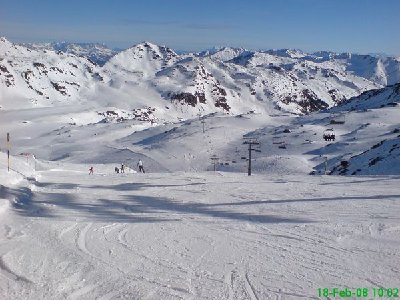 Ausblick vom Übergangsjoch auf Piste 11 beim Krimml-X-Press
