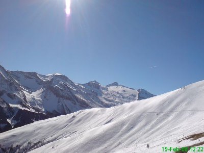Ausblick vom&amp;quot;hinteren Ende&amp;quot; des Skigebiets (also Bergstation der 6KSB Eggalm-Nord) Richtung Hintertuxer Gletscher