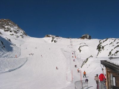 Hochalpine Szenerie an den Osterfeldern, allerdings mit hier sehr pappigem Schnee