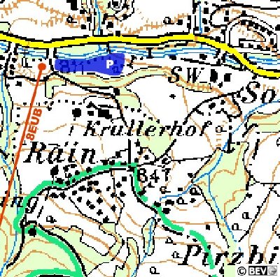 Mögliche Lage der Talstation der 8EUB am Krallerhof