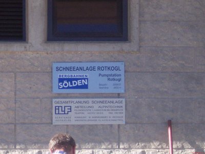 Schneeanlage Rotkogel - Schild beim Eingang