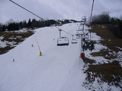 Talabfahrt, sieht gut aus, aber der Schnee war dermaßen nass, dass man keine Geschwidigkeit aufnehmen konnte. Das war eig. nur über 2000 Meter möglich, wo es über Nacht kalt war.
