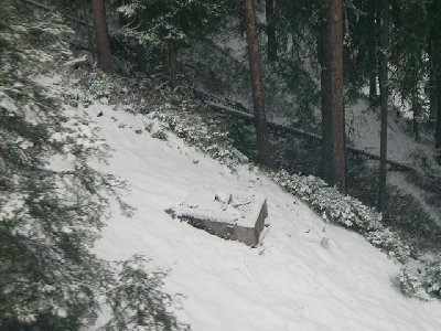 Fundament Pöglbahn II von neuer Bahn aus