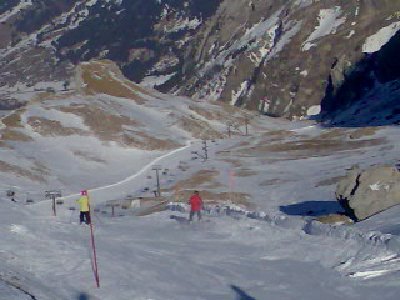 Blick zurück auf die Trasse der 4KSB/B Cabane( Die Piste ist Traumhaft)