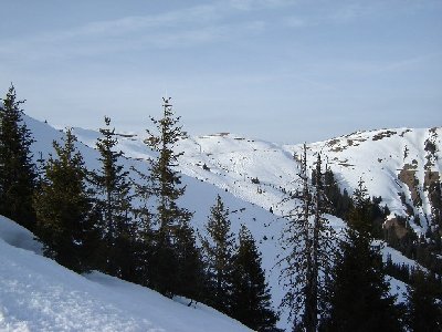 Blick von der Skiroute ins Skigebiet, näher kommt man auch nichtmehr ran ;)