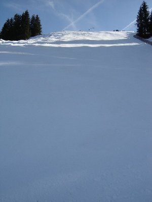 Position: Ende Steilhang<br />Blick auf Steilhang und Mausefalle