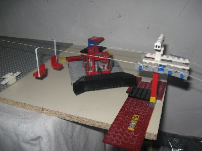 Stütze (Berg) Mit Pistenraupe