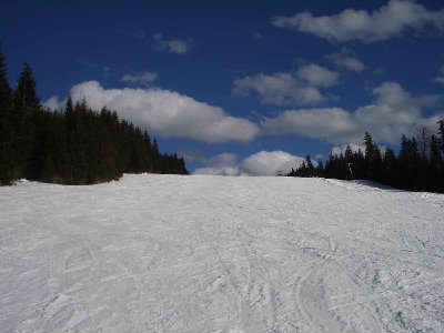 leere Piste vom Kurvenlift