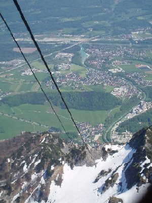 Blick von der Bergstation ins Tal