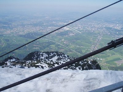 Verankerungsseile der Bergstation