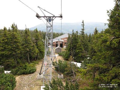 Blick auf die Mittelstation Ružová Hora