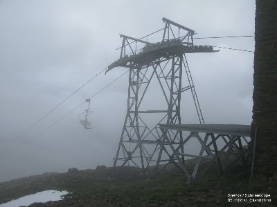 Stütze 23 in den Wolken