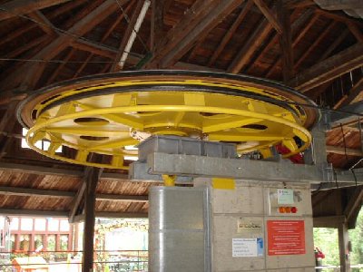 Das Antriebsrad in der Talstation.