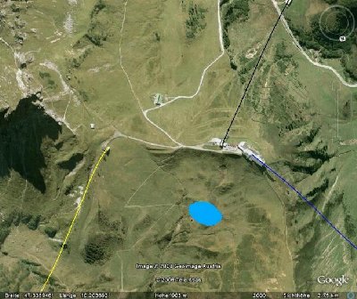 Parsennlift(bahn) rot, Kanzelwandbahn blau