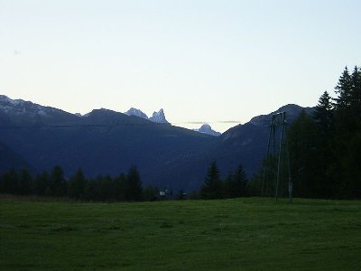Standort der Bergstation Hubertus. Blick richtung Pala - also in Ausstiegsrichtung