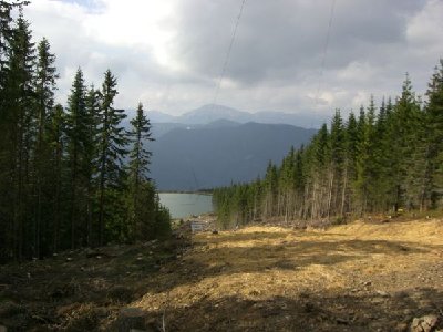 Die neue Bahn geht direkt über den Beschneiungsteich... "Stützenoberteile" liegen schon bereit. Wird wohl auf Grund des Höhenunterschieds ein bisserl heikler wie die anderen Stützen sein...