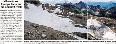 Artikel mit Bild vom letzten Mittwoch in der Allgäuer Zeitung...