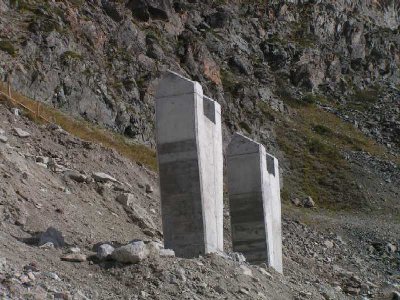 Eines der insgesamt vier Paare der Schienenträger.