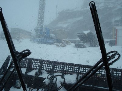 Blick auf die Baustelle am Kleinmatterhorn