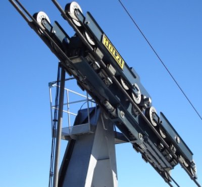 Laufwerk einer Hölzl-Bahn, jedoch ohne Pollerverankerung