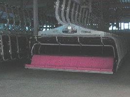 Sessel mit Magenta-Lederpolstern