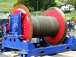 Seilwinde für die Tragseilspannung