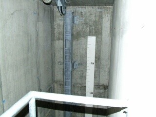 Oberer Teil des Zugseilspannschachtes