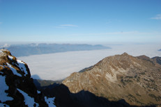 … Blick ins nebelige Tal von Sonthofen…