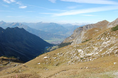 Aussicht von der Station "Höfatsblick" auf Oberstdorf