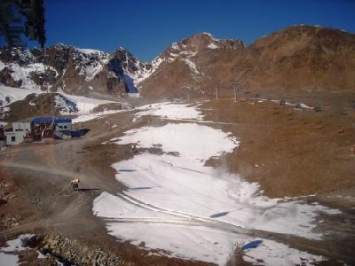 Beschneiungsversuche an der Murmelebahn