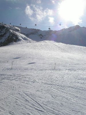 Piste am SL Karleskogl - diese war am Vormittag für Trainingszwecke reserviert, am Nachmittag dafür noch super erhalten