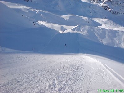 Der obere Teil der Abfahrt zur Mittelstation - sie war offiziell geöffnet!